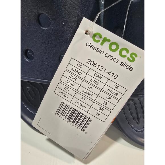 Crocs Unisex Classic Sandals Slide V2 Navy US Men's 7 Women's 9 - Picture 5 of 5